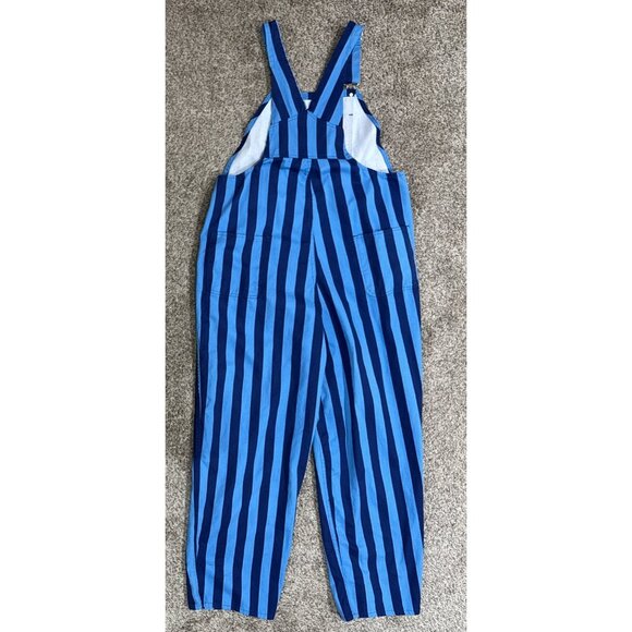 Game Bibs Sz Large Navy Blue Light Blue Overalls Fan Overalls Adult - Picture 4 of 4